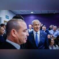ראש הממשלה בנימין נתניהו בבית המשפט לפני עדותו. | חיים גולדברג - פלאש 90