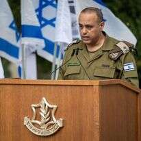 האלוף תמיר ידעי בטקס חילופי ראש מז"י, אתמול. | דובר צה"ל