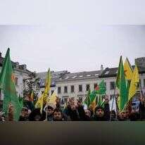 מפגינים כורדים בבריסל. | Nicolas TUCAT / AFP