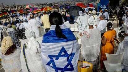 בני העדה האתיופית חוגגים את חג הסיגד. | חיים גולדברג/פלאש 90