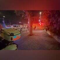 זירת נפילת הטיל בתל אביב. דוברות מד"א