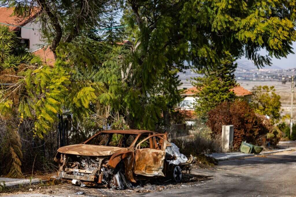 מכונית שרופה במטולה | חיים גולדברג - פלאש 90