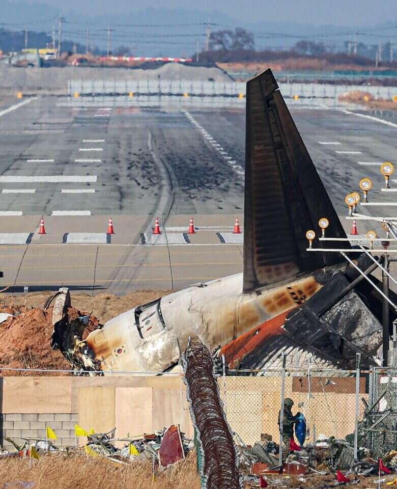 המטוס לאחר ההתרסקות. קרדיט: AFP