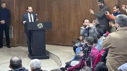 שר התקשורת בממשלת המעבר הסורית, מוחמד אל-עומר. | AFP