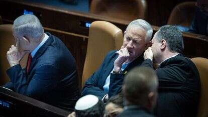 כ"ץ וגנץ במליאה, מרץ 2024. | יונתן זינדל, פלאש 90