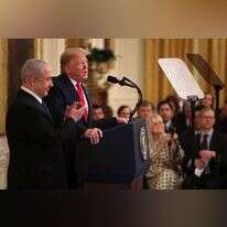 טראמפ ונתניהו בהצגת דיל המאה, ינואר 2020. | גטי אימג'ס