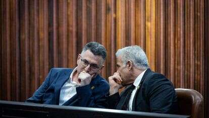 לפיד וסער. | Yonatan Sindel/Flash90