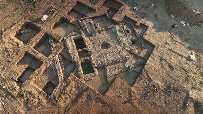 גת גדולה לייצור יין שהתגלתה באתר. | אמיל אלג'ם רשות העתיקות