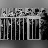 אלי כהן בהקראת גזר דינו בבית המשפט בדמשק, 1965. | איי. פי