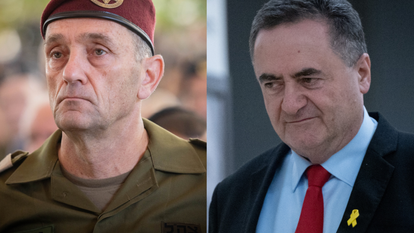 שר הביטחון ישראל כץ והרמטכ"ל היוצא הרצי הלוי. צילומים: חיים גולברג - פלאש 90