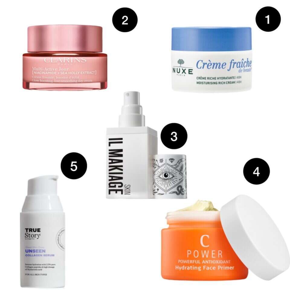 1)   קרם לחות של NUXE. | יח"צ 2) קרם יום של קלרינס.