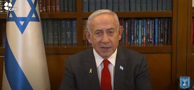 נתניהו בהצהרה לתקשורת הערב. | מסך מתוך יוטיוב.