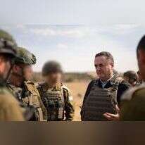 שר הביטחון ישראל כ"ץ באוגדת עזה. | אריאל חרמוני, משרד הביטחון