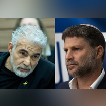 שר האוצר בצלאל סמוטריץ' (ימין) ויו"ר האופוזיציה יאיר לפיד