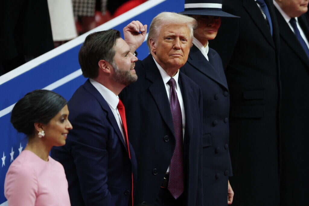 נשיא ארה"ב דונלד טראמפ וסגנו ג'יי די ואנס, בטקס השבעתם, ינואר 25' | AFP