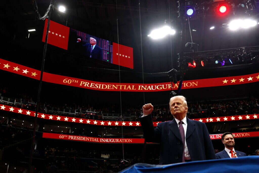 טראמפ נואם בהשבעה ביום שני. | איי.אף.פי