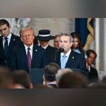 הרב ארי ברמן בהשבעת נשיא ארה"ב דונלד טראמפ, השבוע. | EPA