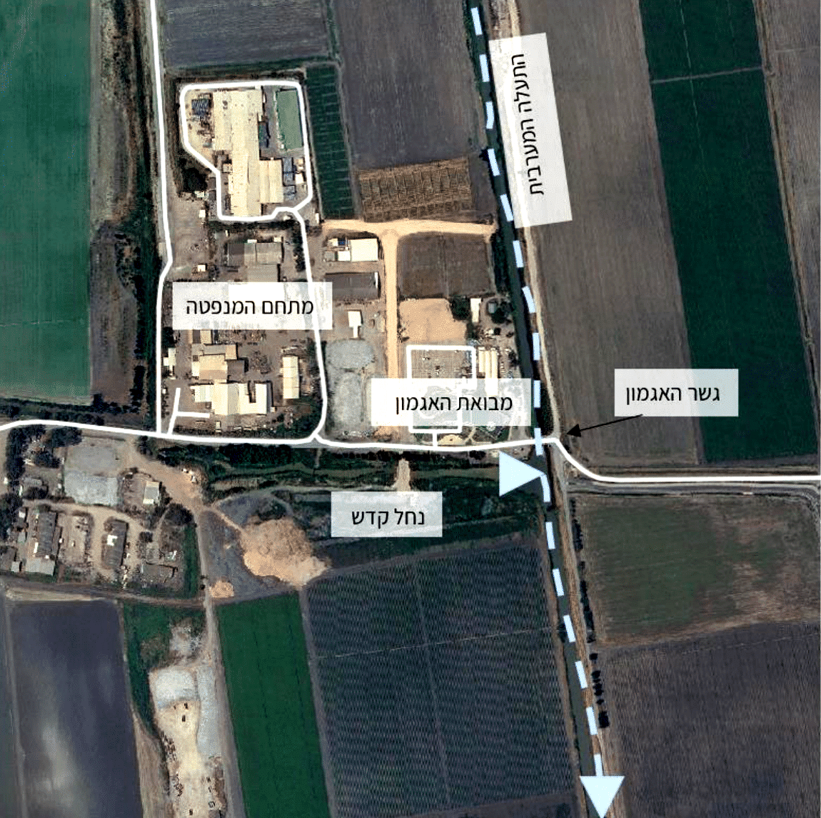 תרשים סביבת פרויקט מפעל ניקוז בתעלה המערבית - מבואת אגמון החולה. | ליגמ פרויקטים סביבתיים