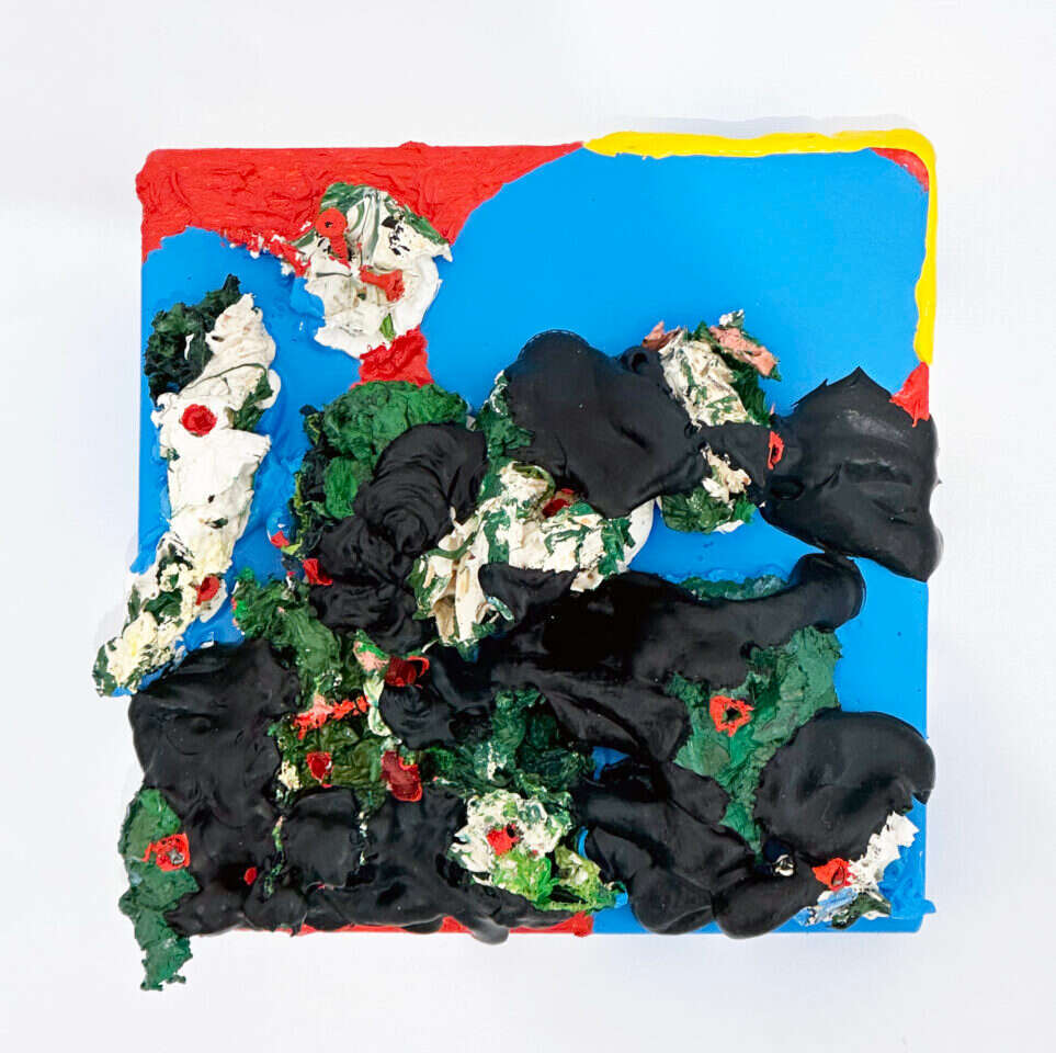 הרן כסלו, "בארי, 8 באוקטובר 2023", טכניקה מעורבת על עץ הרן כסלו, "בארי, 8 באוקטובר 2023", טכניקה מעורבת על עץ