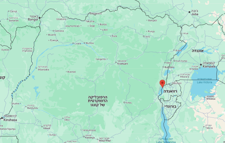 מפת האזור והעיר גומה (באדום). google maps