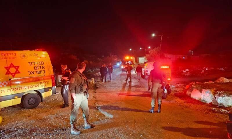 כוחות הביטחון וההצלה סמוך לפונדוק לאחר תקרית הירי בחודש שעבר. | תיעוד מבצעי מד"א