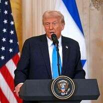 נשיא ארה"ב דונלד טראמפ, במסיבת העיתונאים עם ראש הממשלה נתניהו בבית הלבן. | AFP