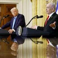 רה"מ נתניהו נואם יחד עם נשיא ארה"ב טראמפ בבית הלבן. | EPA