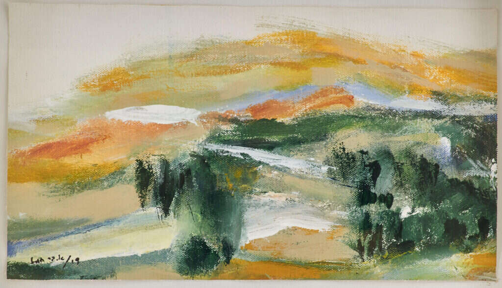 אבנר בר־חמא, "נוף גלילי", אקריליק על בד, 2019