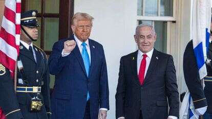 ברכה, לא רק למתנחלים. הצהרת טראמפ ונתניהו, השבוע. | EPA