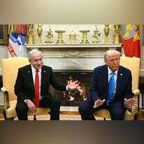 טראמפ ונתניהו במסיבת העיתונאים בבית הלבן, ביום שלישי. | EPA