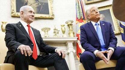 טראמפ ונתניהו במסיבת העיתונאים בבית הלבן, ביום שלישי. | EPA טראמפ ונתניהו במסיבת העיתונאים בבית הלבן, ביום שלישי. | EPA