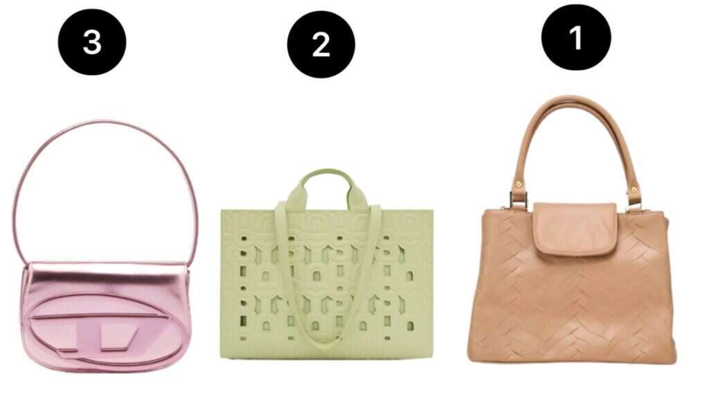 תיקים עם חיתוכי לייזר  1) תיק של  Lafayette italy. | יח"צ. 2) תיק של TOUS.