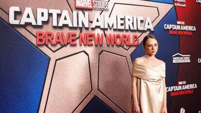 שירה האס בפרימיירת הסרט "קפטן אמריקה: עולם חדש מופלא". | EPA