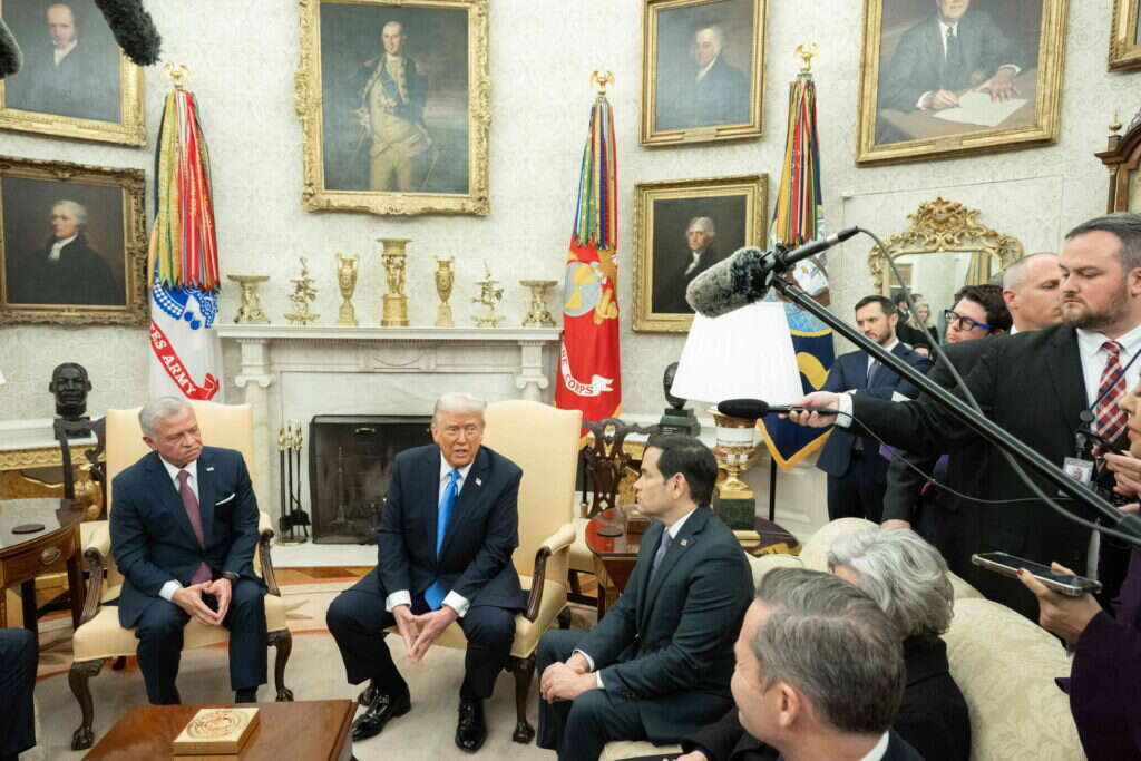 פגישת טראמפ ועבדאללה. | SAUL LOEB / AFP