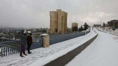 שלג בירושלים. | אוליבר פיטוסי - פלאש 90