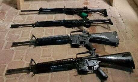 חלק מהנשקים שהוברחו מירדן ונתפסו