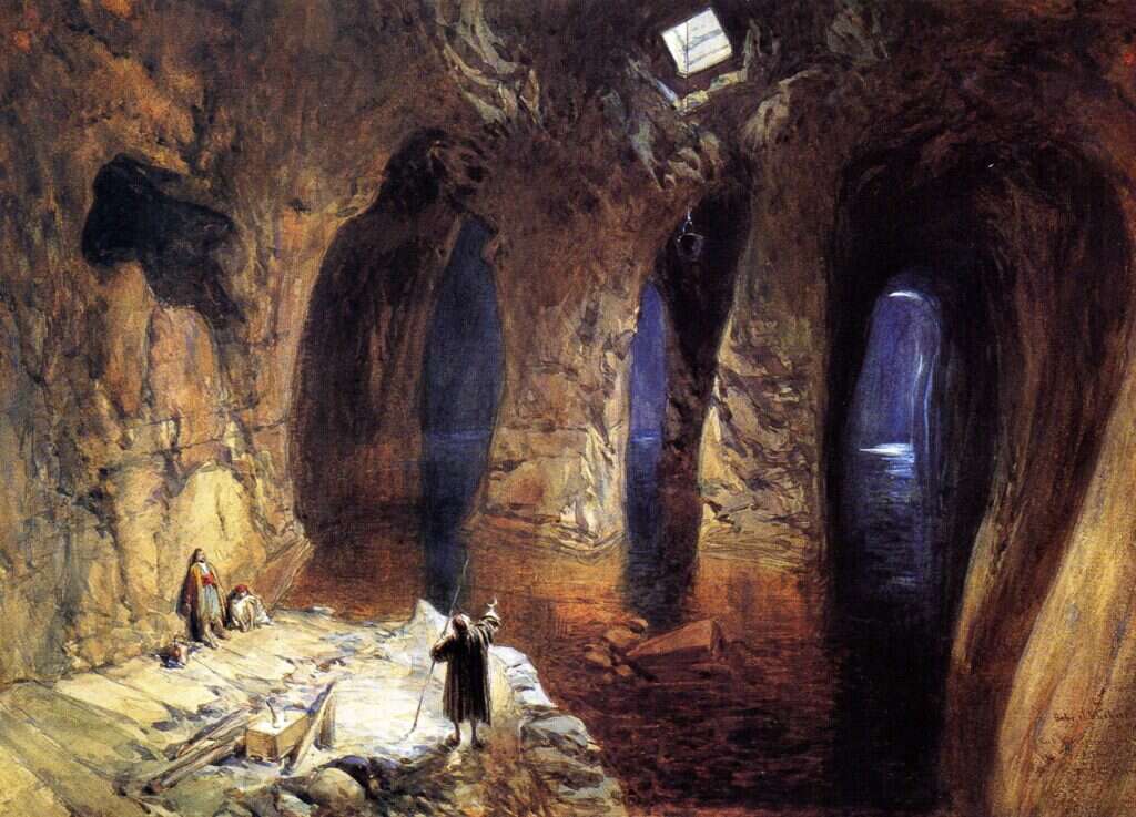 בור חצוב בסלע או שרידי המקדש היהודי? הבור הגדול בדרום הר הבית באיורו של ויליאם סימפסון, 1872