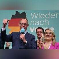 פרידריך מרץ עם היוודע תוצאות הבחירות. | AFP פרידריך מרץ עם היוודע תוצאות הבחירות. | AFP