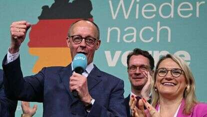 פרידריך מרץ עם היוודע תוצאות הבחירות. | AFP