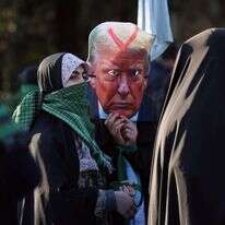 הפגנה נגד טראמפ באיראן, | EPA/ABEDIN TAHERKENAREH