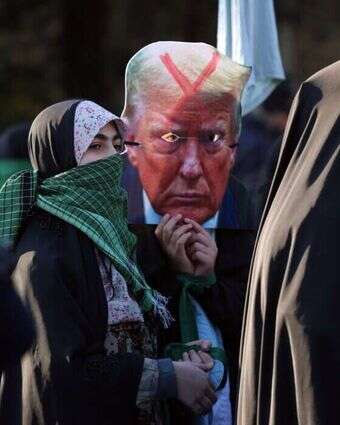 הפגנה נגד טראמפ באיראן, | EPA/ABEDIN TAHERKENAREH