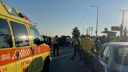 זירת הפיגוע בצומת כרכור. | תיעוד מבצעי מד"א