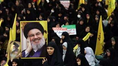 הלווייתו של חסן נסראללה. | EPA