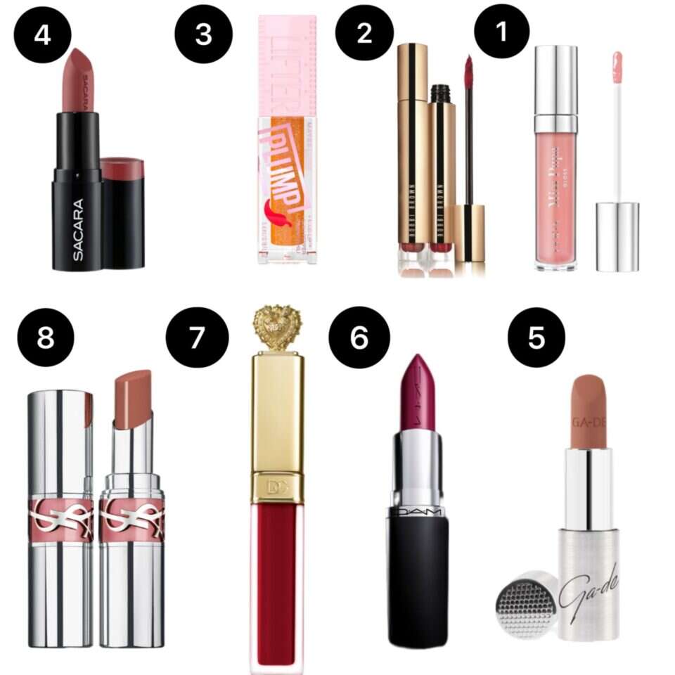 1) גלוס של פופה. | באדיבות המותג 2) שפתון של בובי בראון.