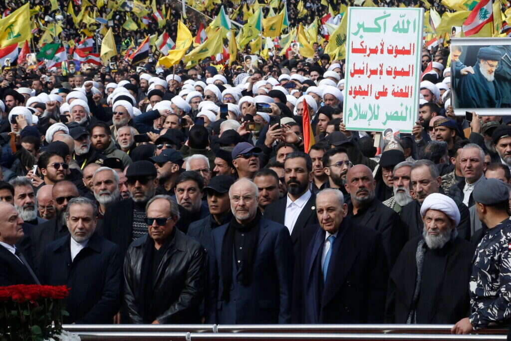 הבכירים האיראנים בהלוויית נסראללה בלבנון. | AFP