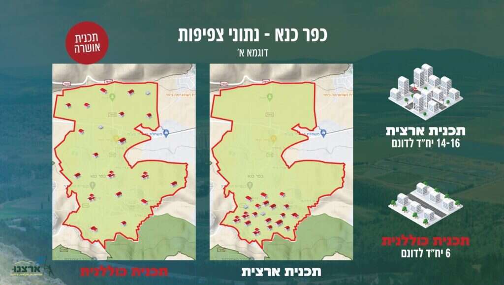 פריסת הבנייה ברשויות הערביות. קרדיט: ארגון ארצנו