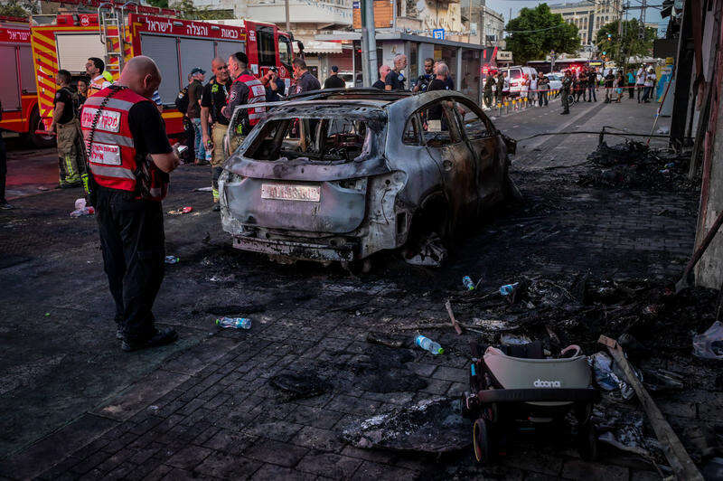שוטר בזירת חיסול ברמלה. | אבשלום שושני, פלאש 90