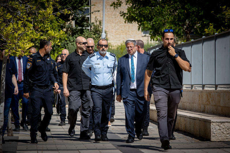 השר איתמר בן־גביר עם מפכ"ל המשטרה דני לוי. | אורן בן חקון - פלאש 90