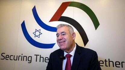 בועז לוי, מנכ"ל התעשייה האווירית, בתערוכת ההגנה הבינלאומית באיחוד האמירויות, בחודש שעבר. | FADEL SENNA / AFP