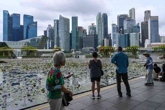 בריכת נוי בלב סינגפור. | AFP